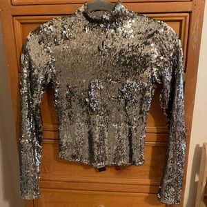 Bershka Mirror Sequin Top